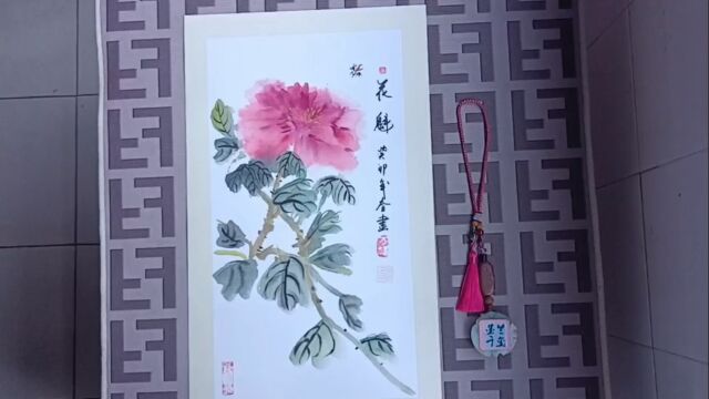 原创国画作品(写意花鸟花魁)鉴赏