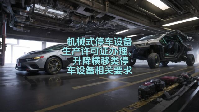 机械式停车设备生产许可证办理, 升降横移类停车设备相关要求