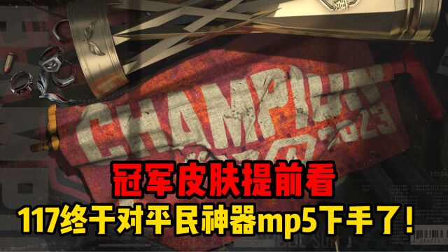 冠军皮肤提前看,117终于对平民神器mp5下手了!