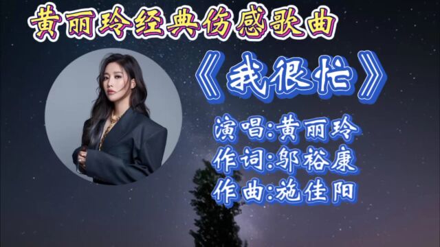 怀旧歌曲《我很忙》黄丽玲深情演唱,歌词婉转忧伤,伤感悦耳歌声承载多少人心声!