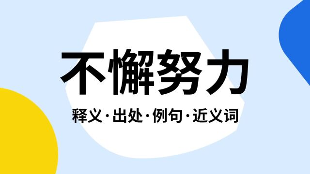 “不懈努力”是什么意思?