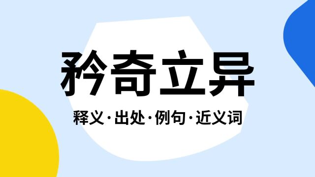 “矜奇立异”是什么意思?