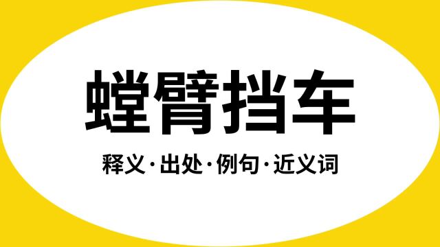 “螳臂挡车”是什么意思?