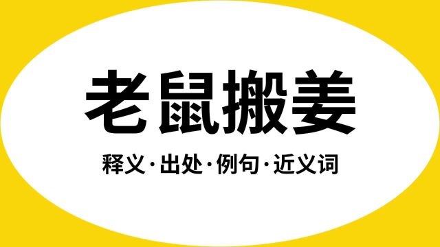 “老鼠搬姜”是什么意思?