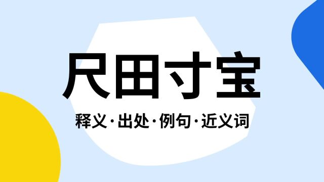 “尺田寸宝”是什么意思?