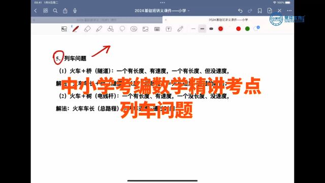 中小学考编数学精讲考点—列车问题