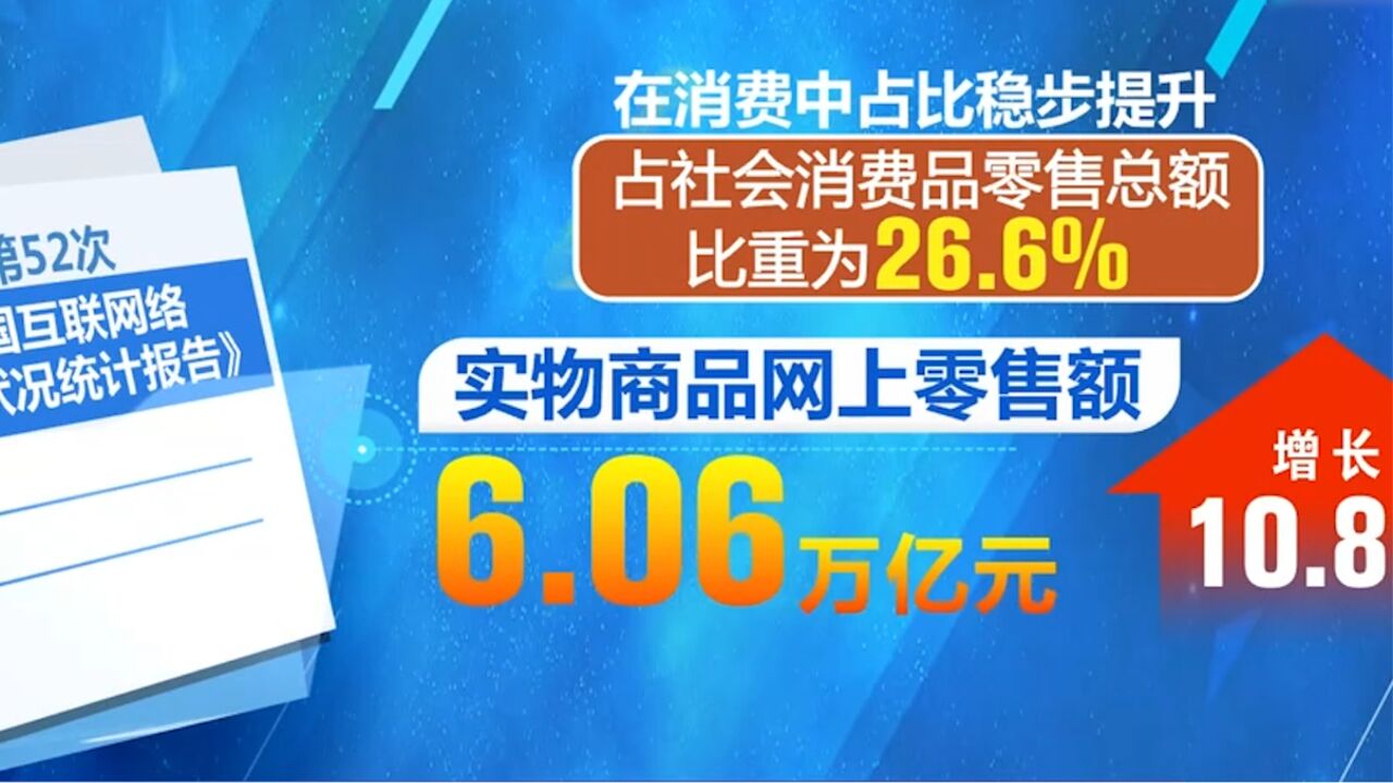 第52次《中国互联网络发展状况统计报告》发布,网购在消费增长中持续发挥积极作用