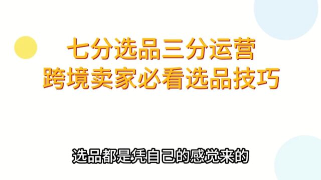 4.七分选品三分运营,跨境卖家必看选品技巧