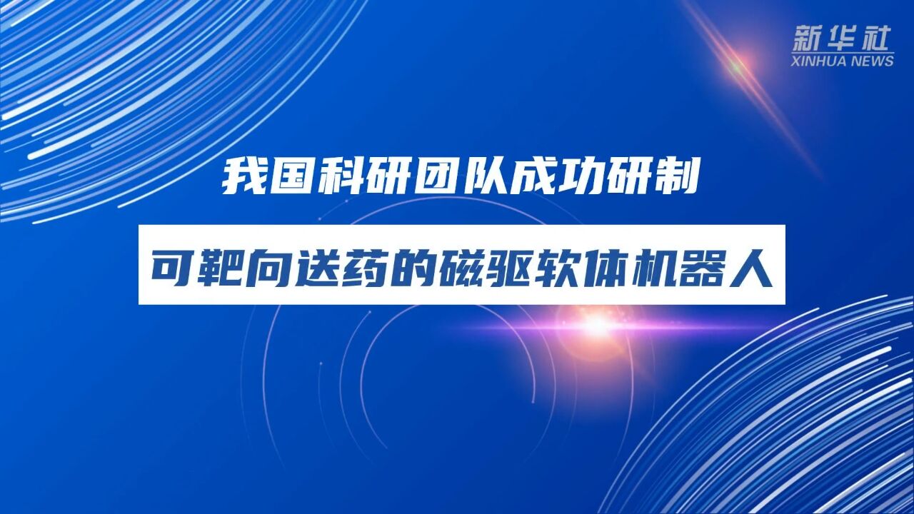 我国科研团队成功研制可靶向送药的磁驱软体机器人