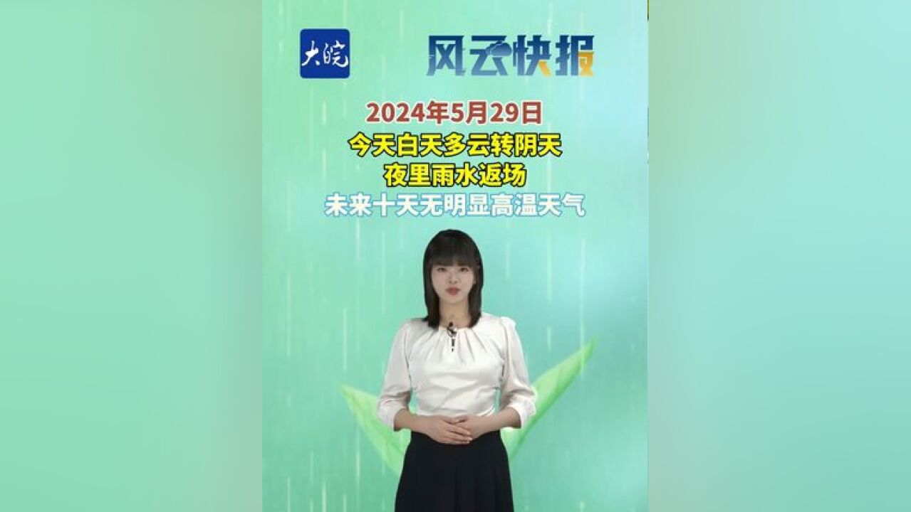 天气预报 2024年5月29日