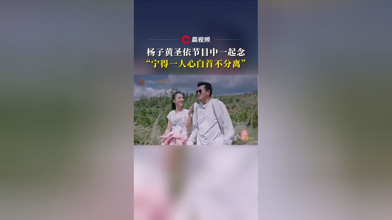 杨子黄圣依节目中一起念“宁得一人心白首不分离”