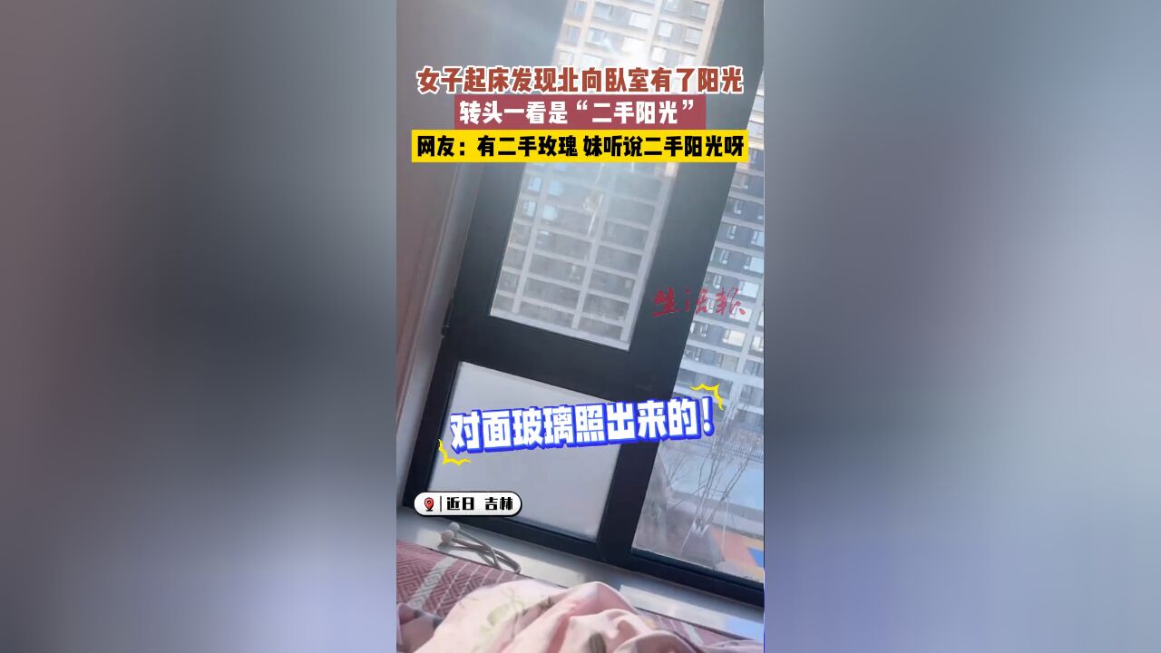 女子起床发现北向卧室有了阳光,转头一看是“二手阳光”