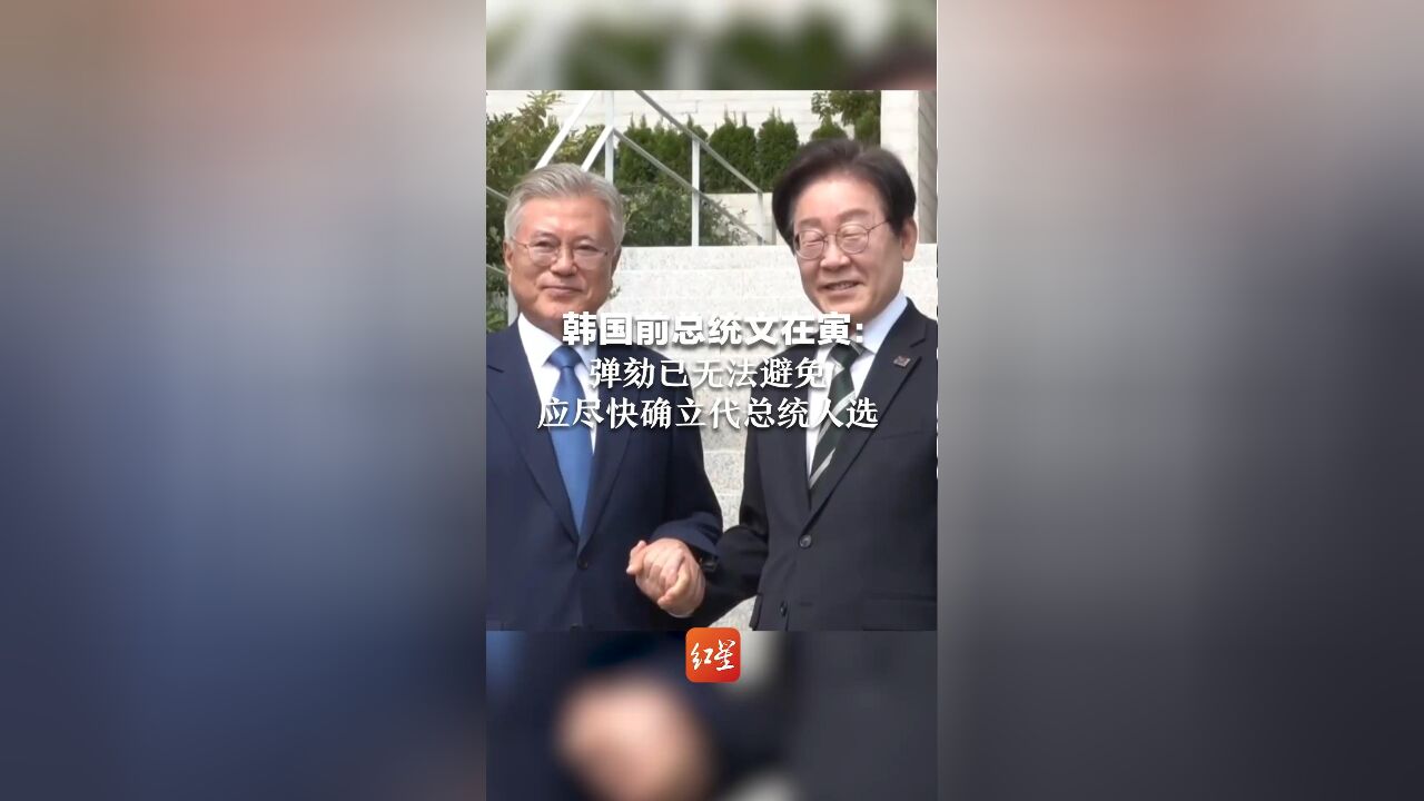 韩国前总统文在寅:弹劾已无法避免 应尽快确立代总统人选