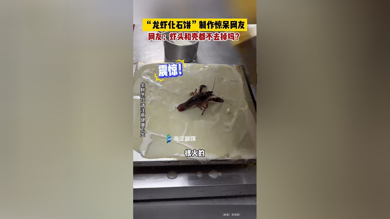 “龙虾化石饼”制作惊呆网友,网友:虾头和壳都不去掉吗?