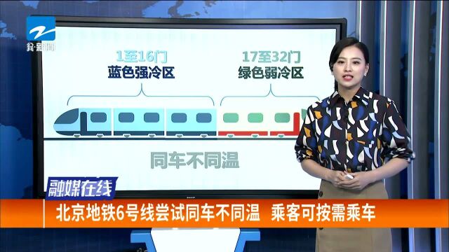 北京地铁6号线尝试同车不同温 乘客可按需乘车