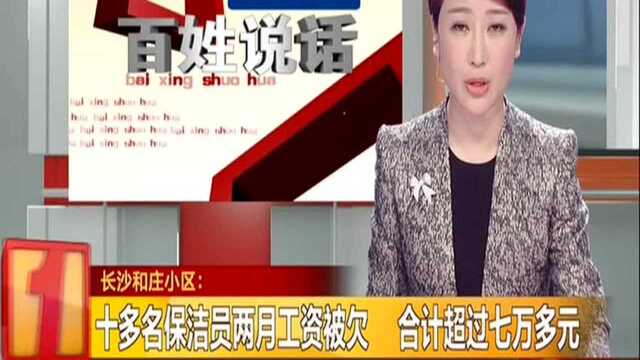 长沙和庄小区:十多名保洁员两月工资被欠 合计超过七万多元