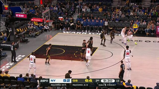 NBA常规赛：尼克斯vs勇士第3节原声解说回放