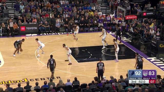NBA常规赛：灰熊vs国王 第3节中文解说回放
