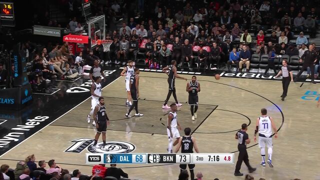 NBA常规赛：独行侠vs篮网 英文解说全场回放