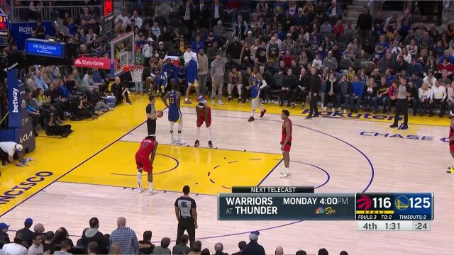 猛龙vs勇士第4节英文原声回放