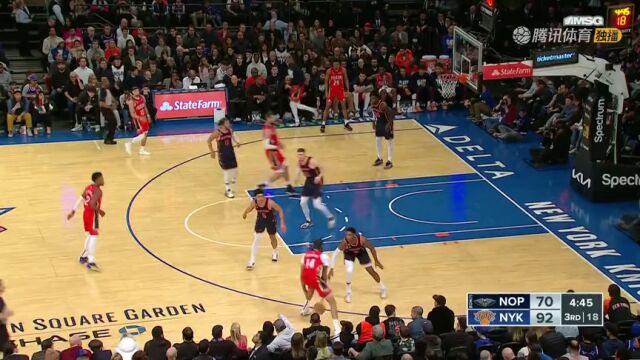 鹈鹕vs尼克斯第3节中文解说回放