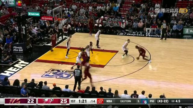 NBA常规赛：骑士vs热火第1节中文解说回放
