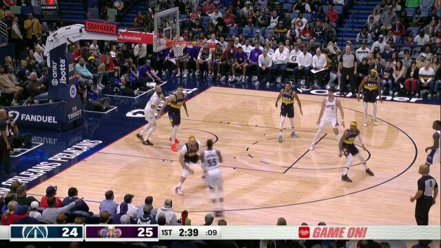 NBA常规赛：奇才vs鹈鹕第1节英文原声回放