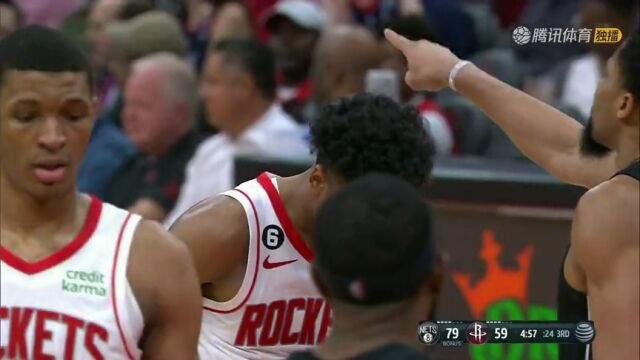 篮网vs火箭第3节英文原声回放