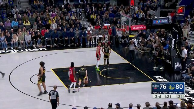 NBA常规赛：鹈鹕vs勇士第3节中文解说回放