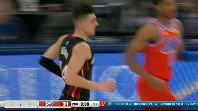 NBA常规赛：热火vs雷霆第2节英文原声回放