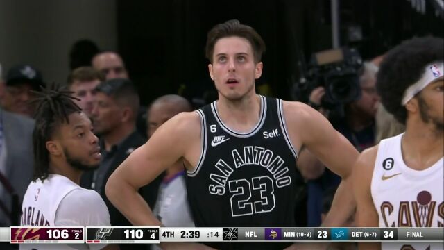 骑士vs马刺第4节英文原声回放