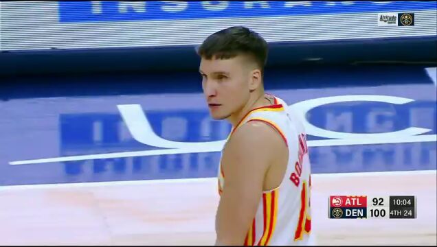 NBA常规赛：老鹰vs掘金第4节英文原声回放