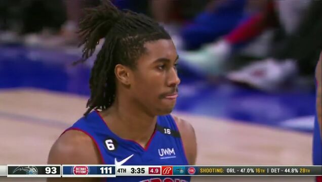 NBA常规赛：魔术vs活塞第4节 英文解说回放