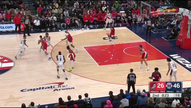 NBA常规赛：开拓者vs奇才第2节英文原声回放