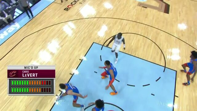 NBA常规赛：雷霆vs骑士第2节英文原声回放