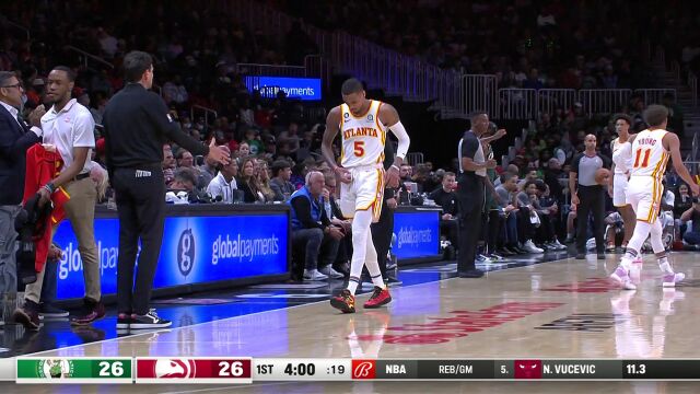 NBA常规赛：凯尔特人vs老鹰英文原声全场回放
