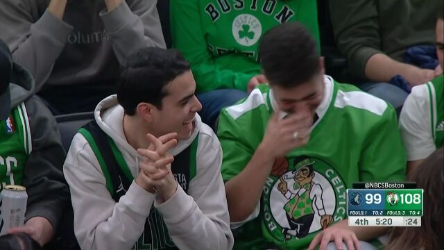 NBA常规赛：森林狼vs凯尔特人第4节英文原声回放