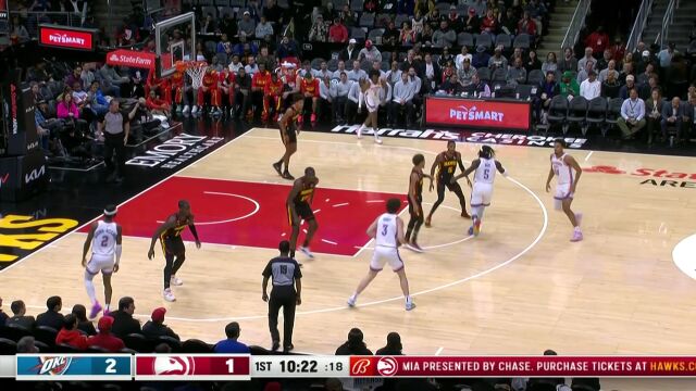  NBA常规赛：雷霆vs老鹰第1节中文解说回放