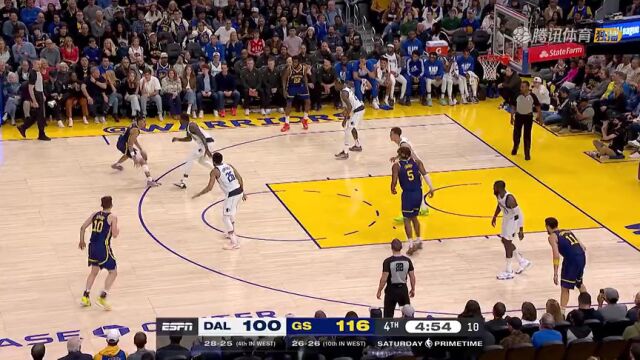NBA常规赛：独行侠vs勇士第4节中文解说回放