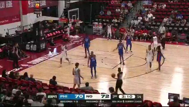 76人vs鹈鹕第3节中文解说回放