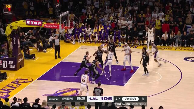 灰熊vs湖人第4节英文原声回放