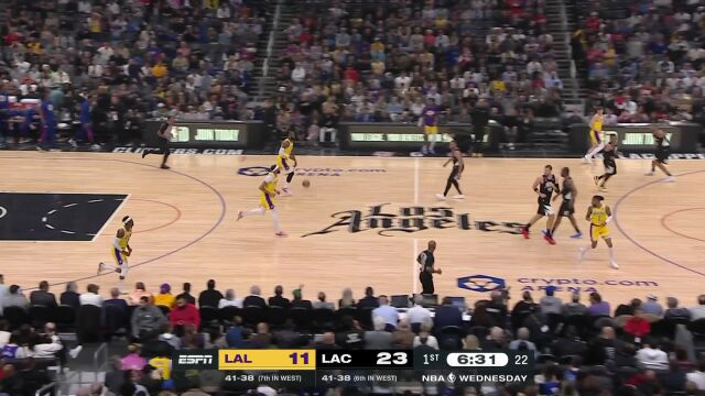 NBA常规赛：湖人vs快船英文原声全场回放