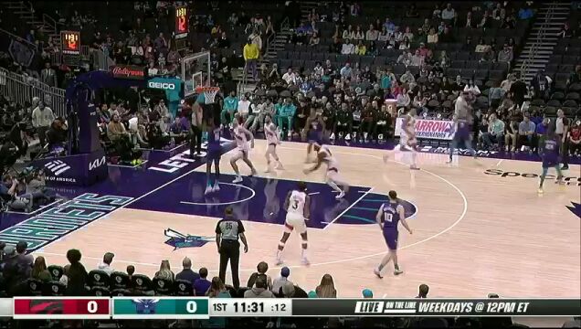 NBA常规赛：猛龙vs黄蜂第1节英文原声回放