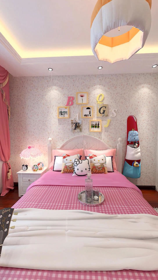 漂亮温馨的小女孩闺房，粉粉哒的小房间！