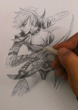 圆珠笔画王者荣耀，猜猜是谁