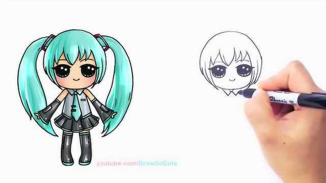 如何绘制可爱的日本动漫女孩初音未来?