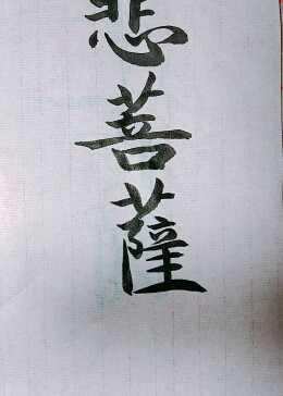 坚持哥书法欣赏，悲、菩、萨。