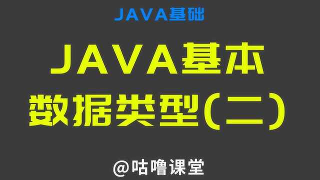 咕噜课堂0基础学JAVA,03Java基本数据类型 二,2019最新教程