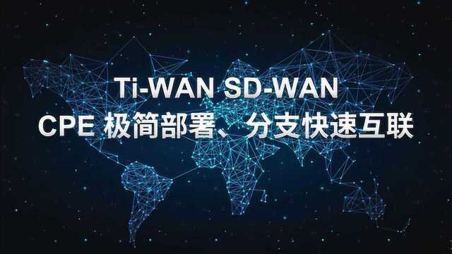 TiWAN SDWAN:CPE极简部署,分支快速互联