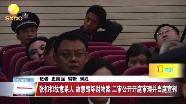 张扣扣故意杀人、故意毁坏财物案,二审公开开庭审理并当庭宣判